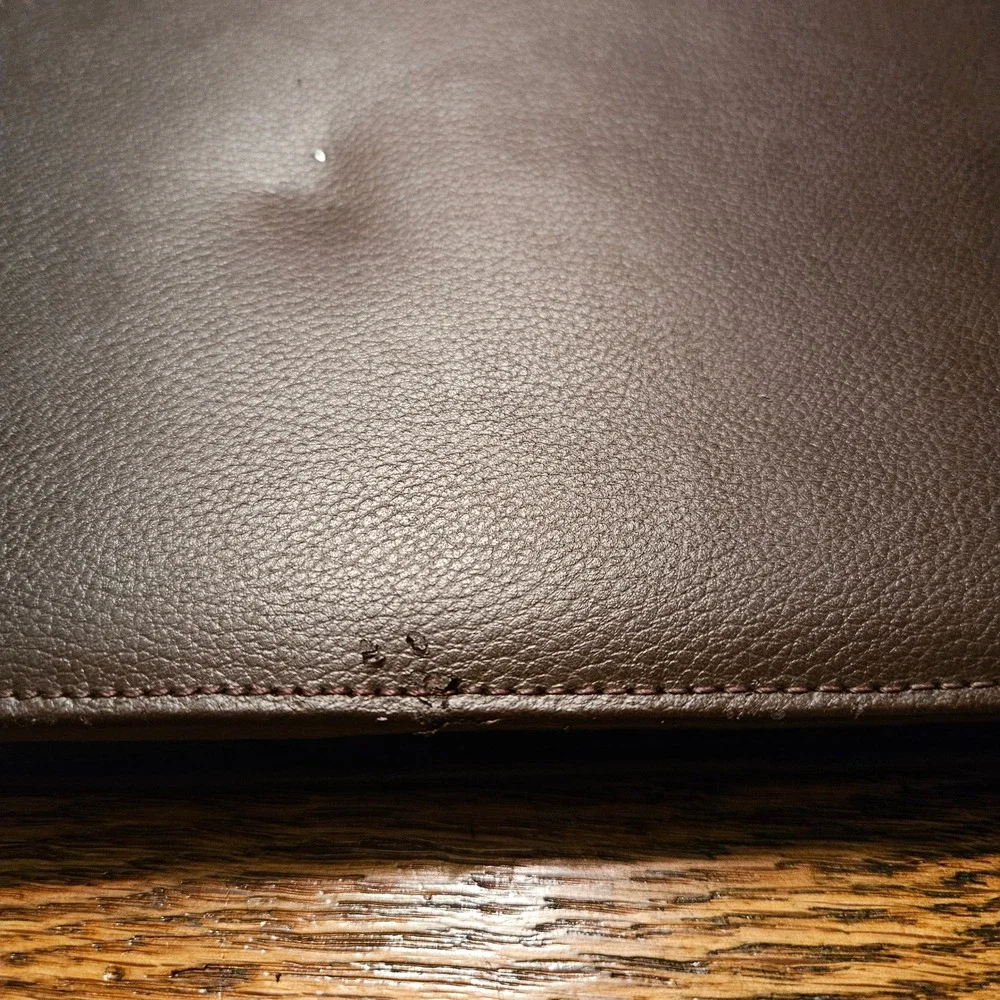 Day Timer Brown Faux Leather Zippered Portfolio Case Handle Business Organizer‎